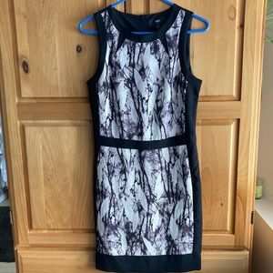 Black & White Leaf Pattern Dress